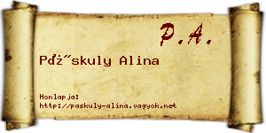 Páskuly Alina névjegykártya